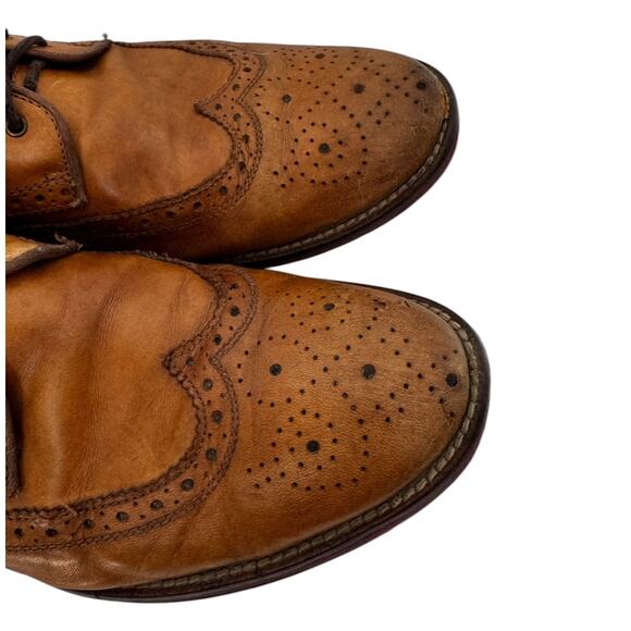 Vintage Johnston & Murphy Wingtip Boots Brown Leather Brogue Size 8 main image 16
